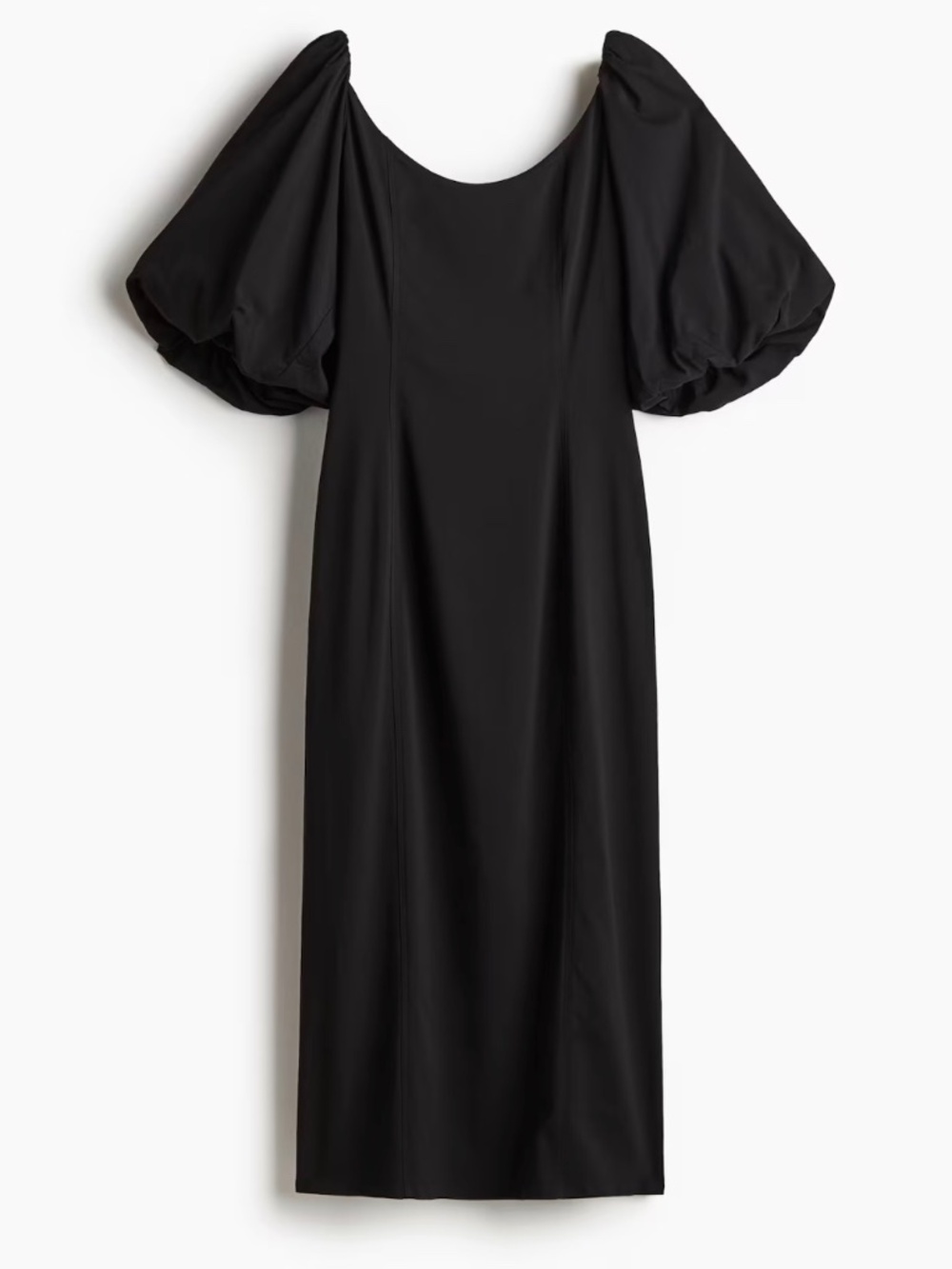 H&M balloon sleeve shift dress with back slit